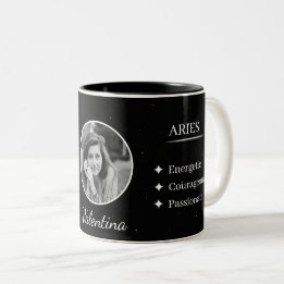 Custom Photo & Name Aries Zodiac Traits Mug