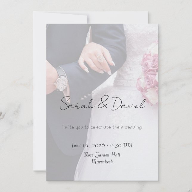 Custom Photo Wedding Invitation Card (Devant)
