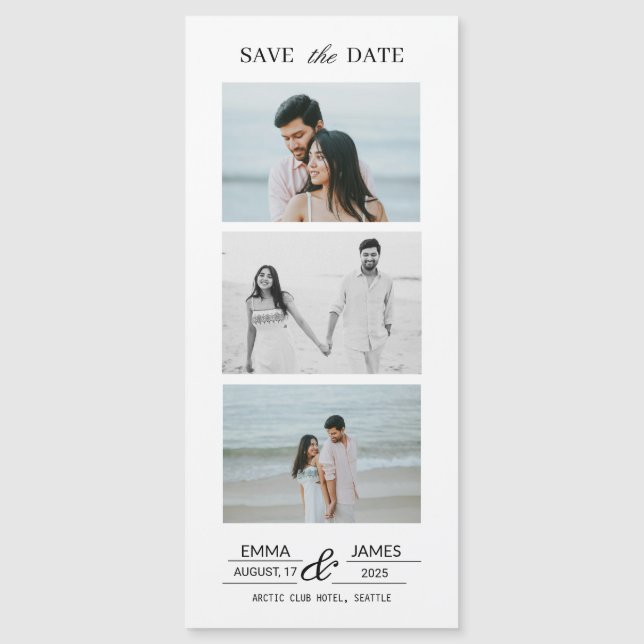 Custom Photo Wedding Save the Date magnet (Devant)
