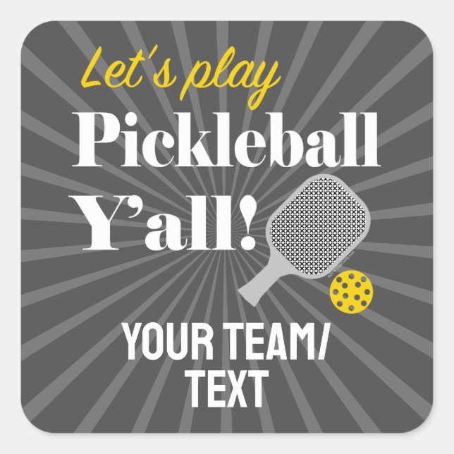 Custom Pickleball Stickers Personalized Team Club (Devant)