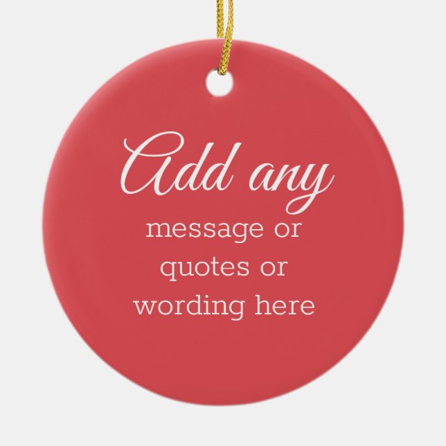 CUSTOM Plain élégant en céramique rouge ornement (Devant)