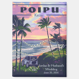 Custom Poipu Kauai Wedding 2 Magnet