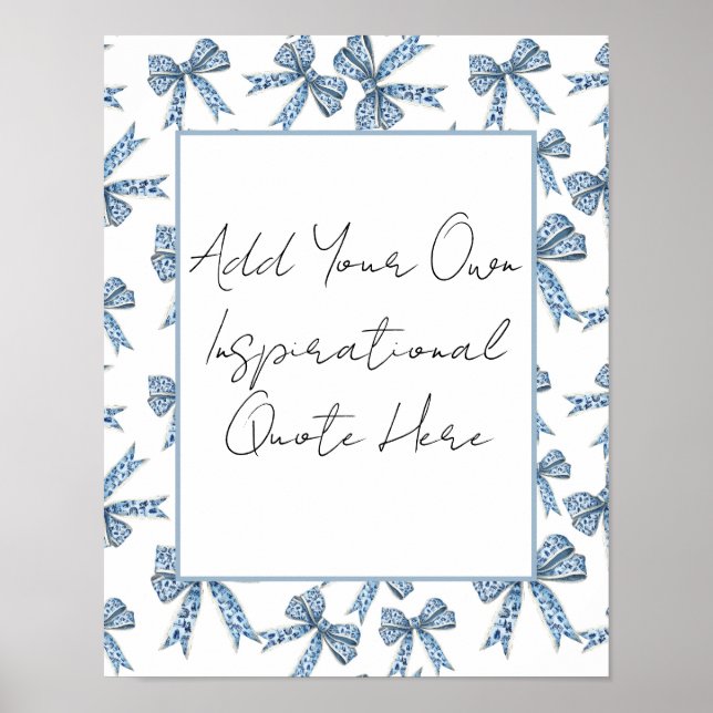 Custom Poster with Pretty Blue Bows Design (Devant)