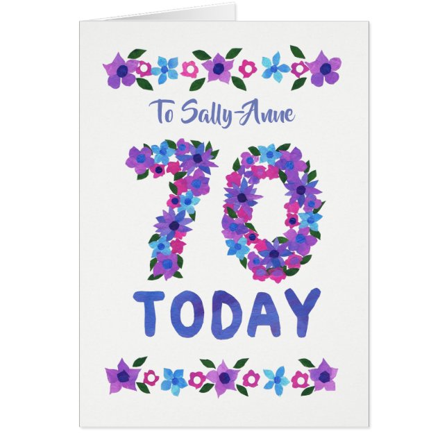 Custom Pretty Floral 70e anniversaire, pour n'impo (Devant)