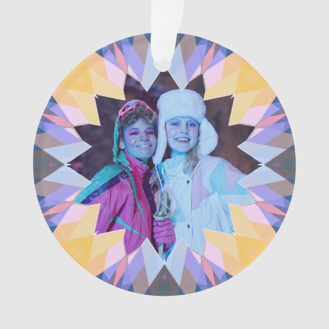 Custom Purple Yellow Christmas Star Photo Gift (devant)