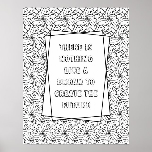 Custom Quote Adult Coloring Poster (Devant)