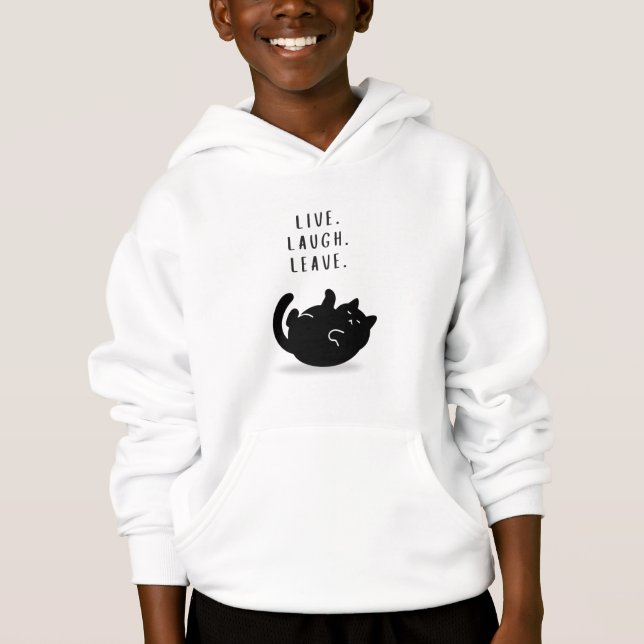 Custom Quote Black Cat Live Laugh Leave Boys (Devant)