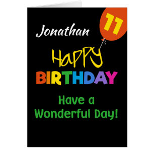 Custom Rainbow Colours on Black 11th Birthday