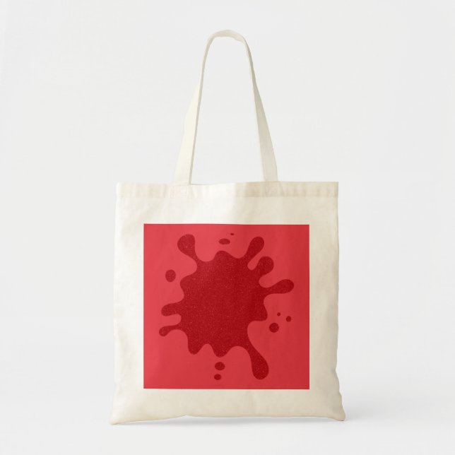 Custom Red Splash Tote Bag – Editable Design (Devant)