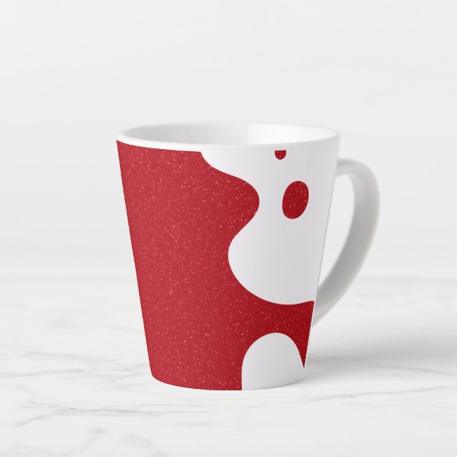 Custom Red & White Blob Mug – Editable Design (Angle droit)