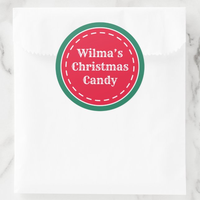 Custom Retro Red Green Christmas Stickers (Sac)
