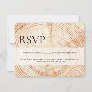Custom Rustic Wood Grain RSVP reserved Seating