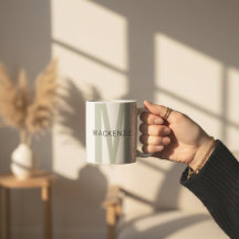 Custom Sage Monogram Mug for Mother’s Day Gift