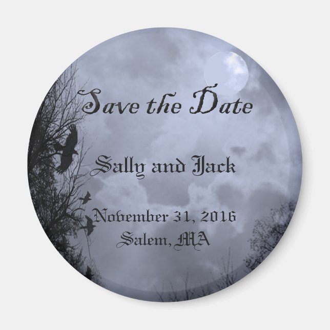 Custom Save the Date Blue Halloween Sky Magnet (Devant)