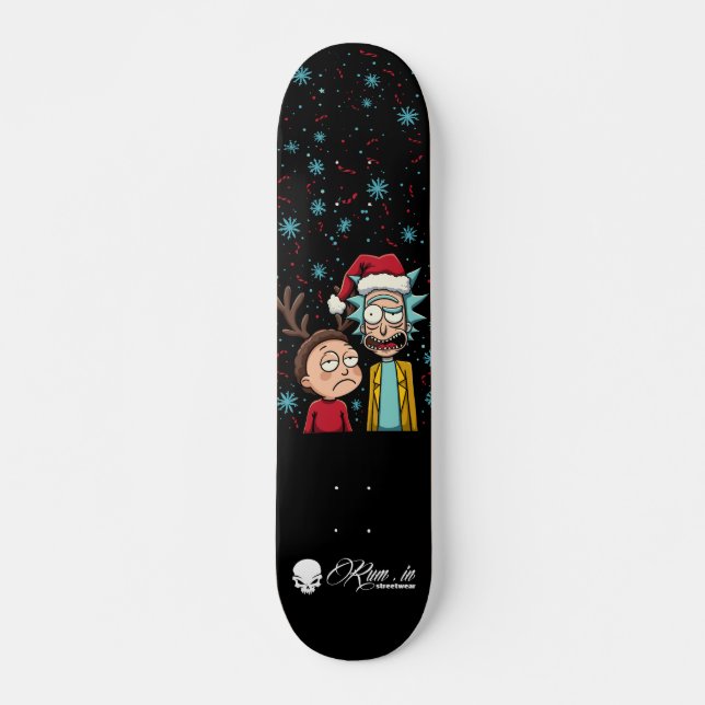 Custom Skateboard Deck - "Rick and Morty Christmas (Devant)