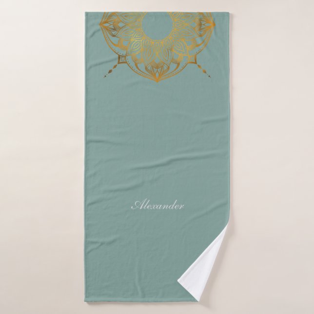 Custom Soft Green Elegance (Serviette de bain)
