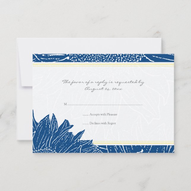 ::custom : Sunflower Carte RSVP : Jaune & Nav (Devant)