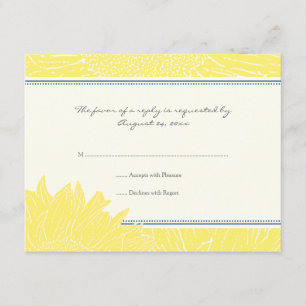 ::custom : Sunflower Carte RSVP : Marine & Jaune