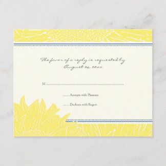 ::custom : Sunflower Carte RSVP : Marine & Jaune