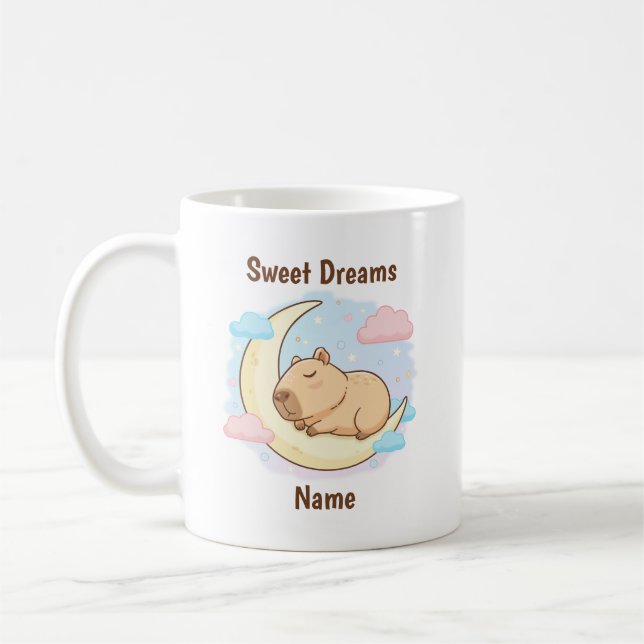 Custom Sweet Dreams Capybara Mug (Gauche)
