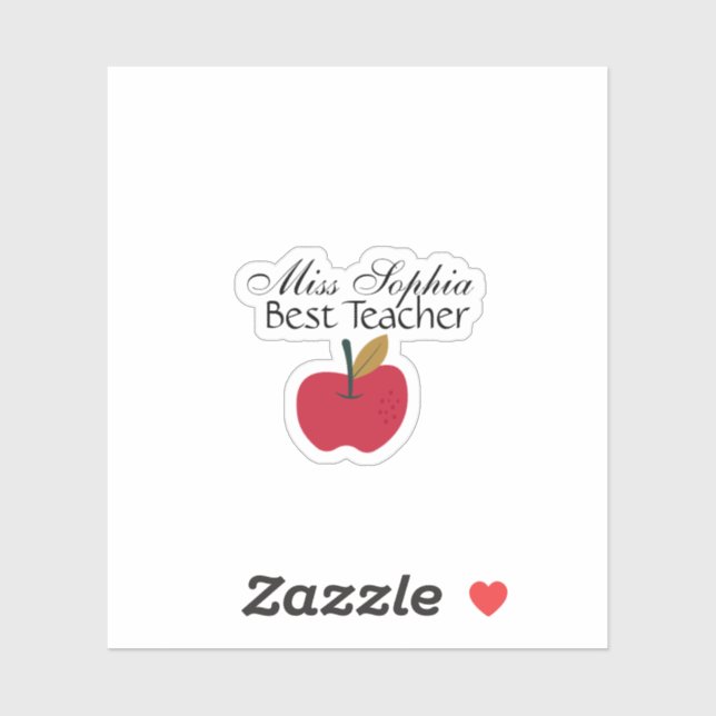 Custom Teacher Name Sticker | Teacher Appreciation (Feuille)