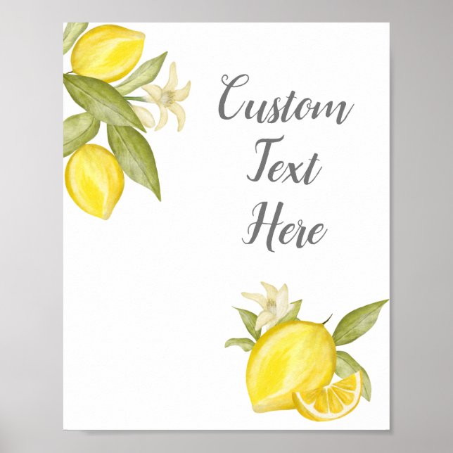 Custom Text Poster for Lemon Themed Decor (Devant)