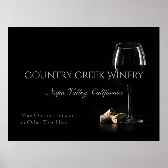 Custom Text Winery / Bar poster (Devant)