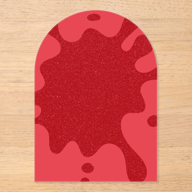 Custom Tomato Red Drip Acrylic Invitation (Recto)