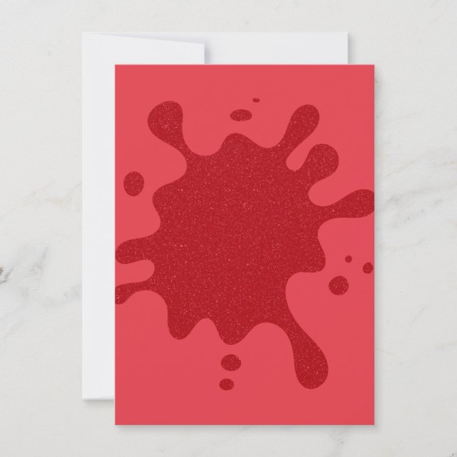 Custom Tomato Red Splash Matte Invitation (Devant)