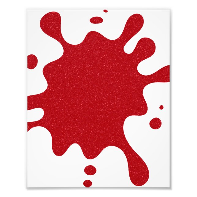 Custom Tomato Red Splatter White Background Poster (Devant)