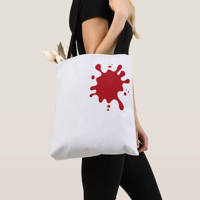 Custom Tote Bag – Red Splash Print (De près)