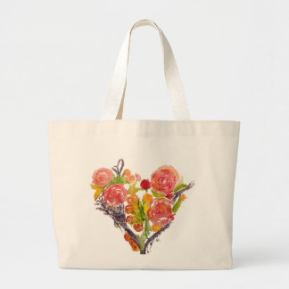 Custom Tote Bag with watercolor heart
