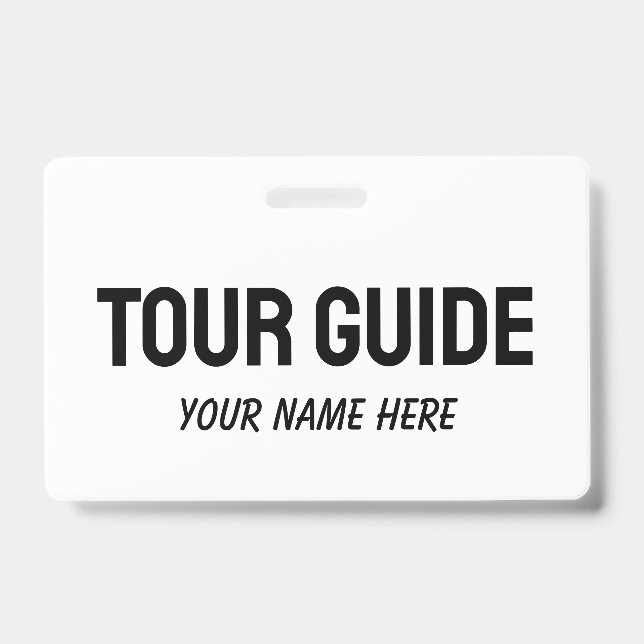 Custom tour guide name badge with clip or string (Avant)