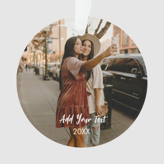 Custom Two Photos Acrylic Ornament  (devant)