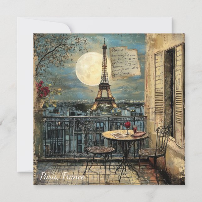 Custom Vintage Paris Eiffel Tower Romantic Art (Devant)