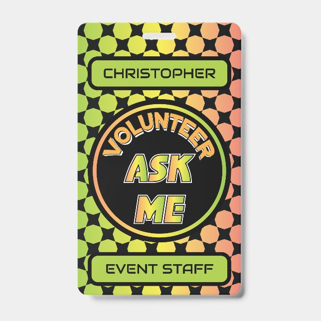 Custom Volunteer Event Staff Badge (Avant)