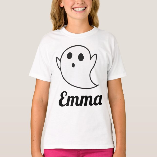 Custom White Ghost Halloween T-Shirt for Toddlers  (Devant)