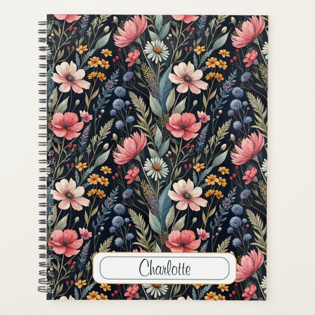 Custom Wildflowers Botanical Inspiration Black (Devant)
