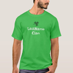 Custom Your Irish Clan Shamrock T-Shirt - Adultes
