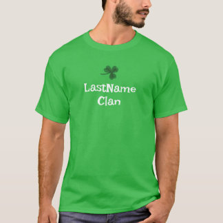 Custom Your Irish Clan Shamrock T-Shirt - Adultes