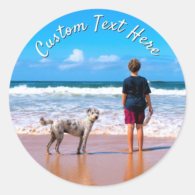 Custom Your Pet Photo Stickers Personalized Text (Devant)