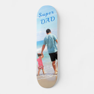 Custom Your Photo Skateboard with Text - Super DAD
