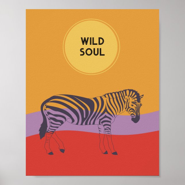 Custom zebra modern bright bold safari poster (Devant)