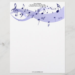 Customisable En-tête de lettre de bleus de notes musicales