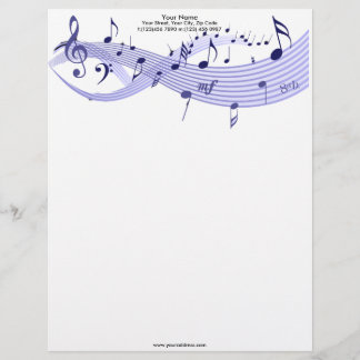 Customisable En-tête de lettre de bleus de notes musicales