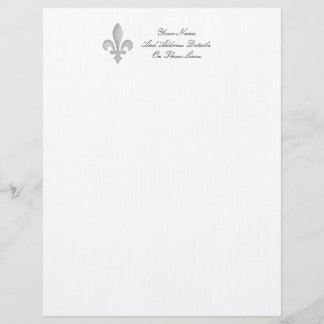 Customisable Un en-tête de lettre de l'argent Fleur-De-lys