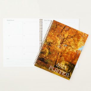 Customisé automne jaune feuilles 2023 Planificateu