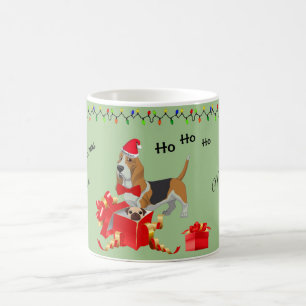 Customisé Basset Hound Christmas Mug