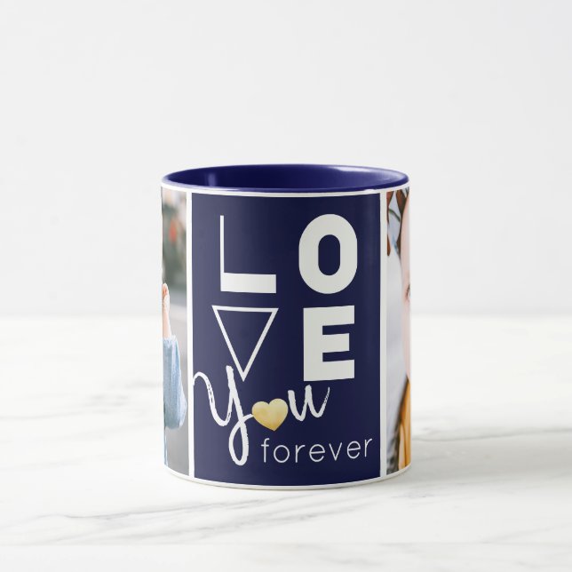 Customisé Double Photo Love You Mug (Centre)