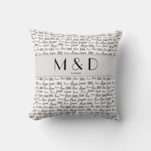 Customisé M. et Mme Mariage Coussin
